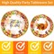 96 PCS -Thanksgiving Party Decorations Party Supplies,Thanksgiving Disposable Dinnerware Set(Thanksgiving Tableware Set)9 x 9 x 1.2 inches